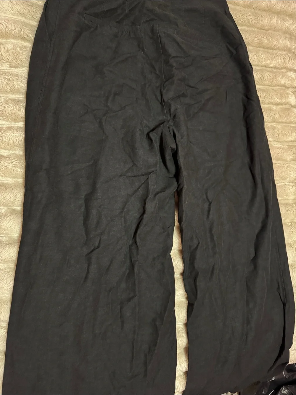 H&M Black Wide Leg Linen Women's Pants
